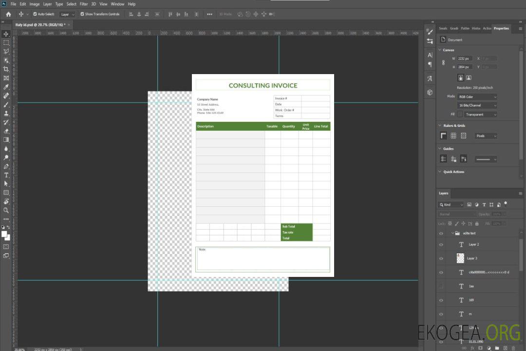 Modèle de facture de consultation vierge template
